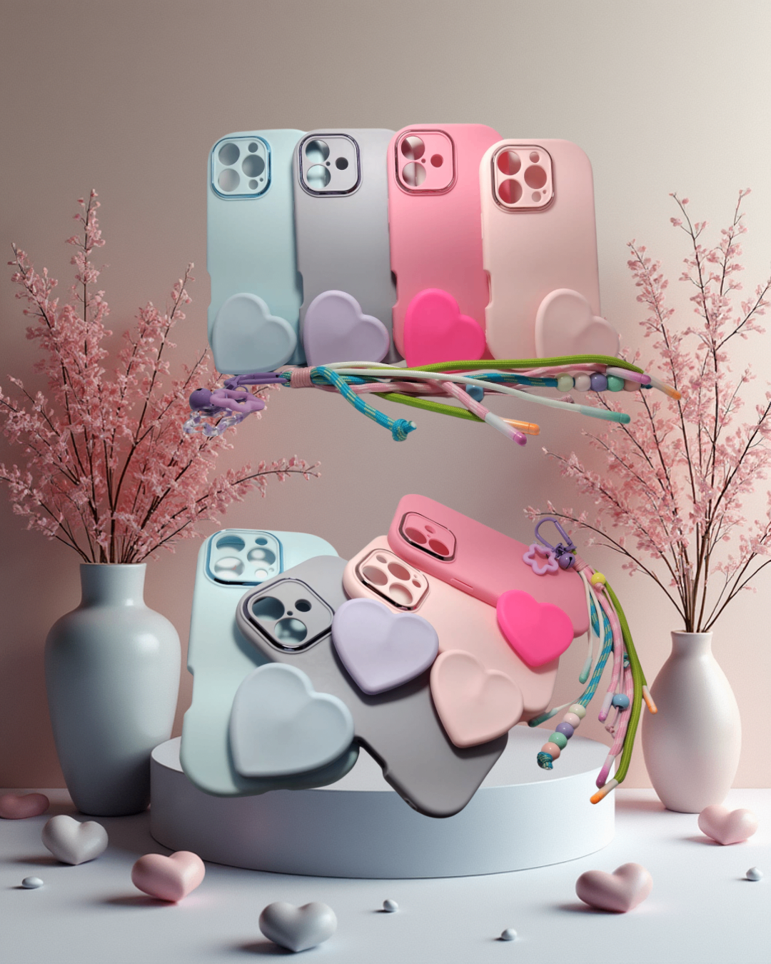 Funda Pop Heart con Agarre y Colgante